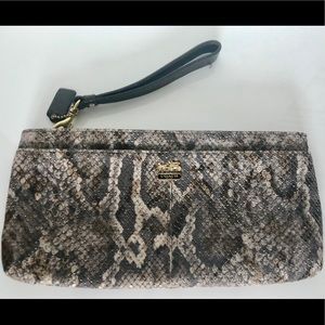 Coach Embossed Python Large Wristlet /Clutch